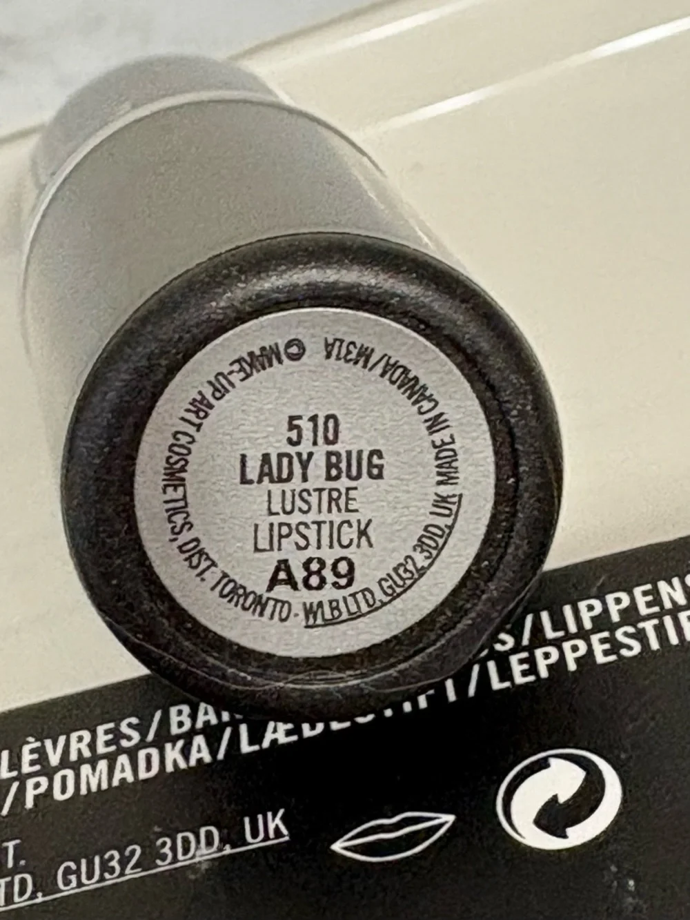 MAC Cosmetics Lustre Sheer-Shine Red 510 Lady Bug Lipstick NIB